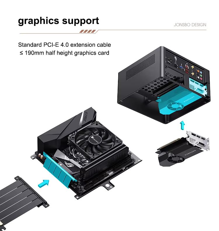 jonsbo nv10 mini itx PCケース Jonsbo NV10 ITX Mini obudowa na biurko 3,3 mm obudowa ze